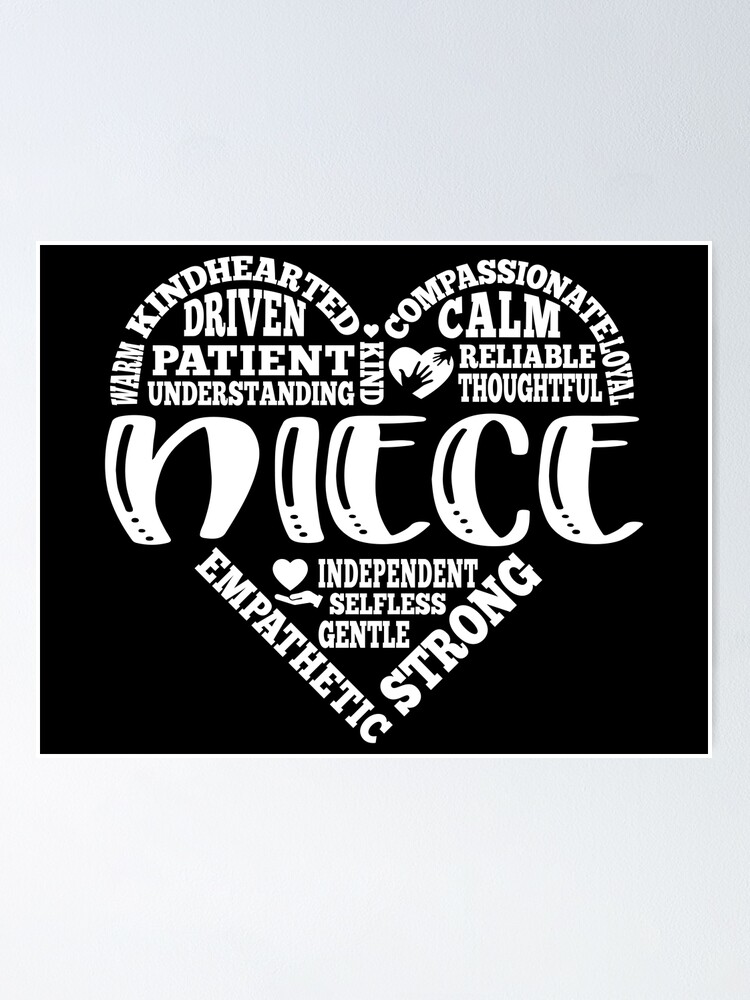 "Niece, Nieces day, Niece's day heart" Poster for Sale by brackerdesign