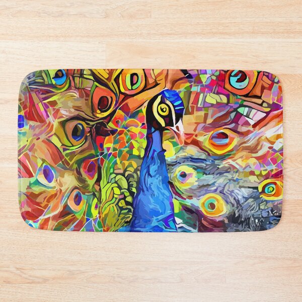 Item preview, Vibrant Abstract Impressionist Peacock Portrait Painting designed and sold by Prawny.