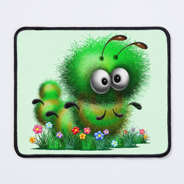 Item preview, Fluffy Caterpillar Worm Bug Funny Cartoon Character designed and sold by BluedarkArt.