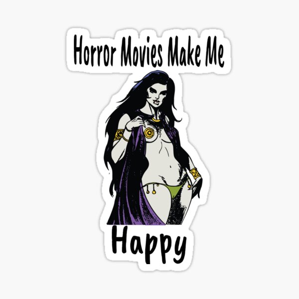 horror-movies-make-me-happy-scary-bikinied-woman-horror-art-sticker-by-2customss-redbubble