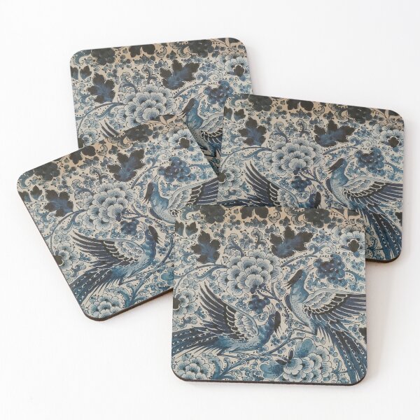 Item preview, Antique Print / Blue Florals designed and sold by apopofbeauty.
