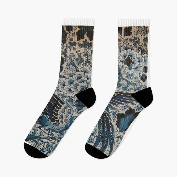 Item preview, Antique Print / Blue Florals designed and sold by apopofbeauty.