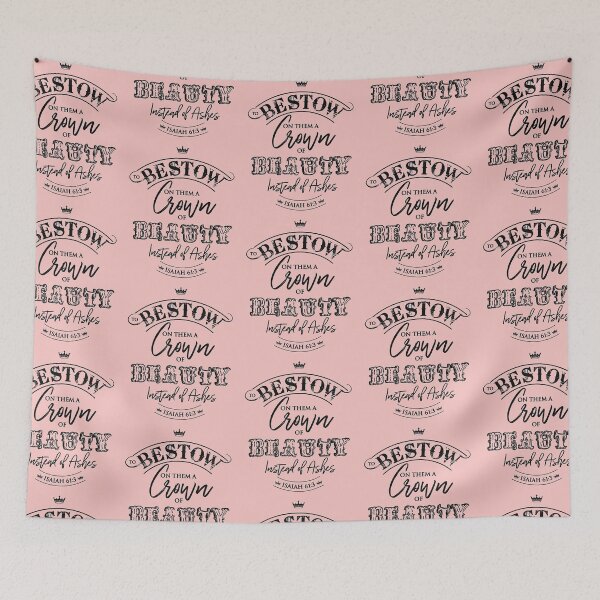 Item preview, Beauty for ashes, Isaiah 61:3 - Gossamer pink designed and sold by AbideApparel.