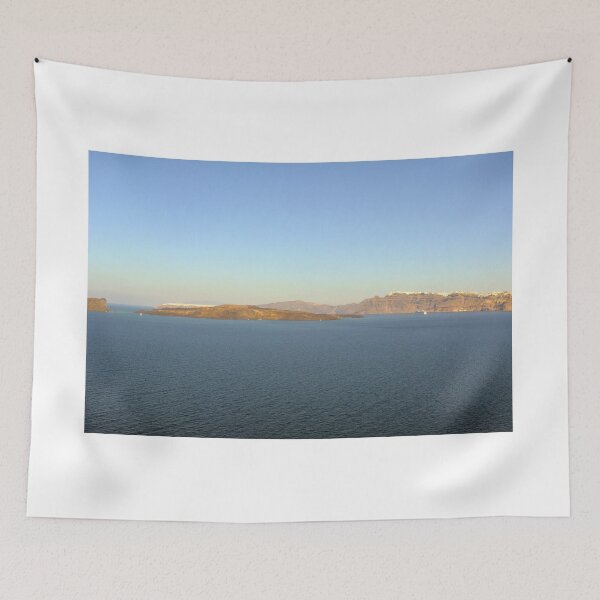 Item preview, Travel vacation destination. The perfect view of the Caldera in Oia, Santorini in Greece, with blue waters of the sea. designed and sold by oanaunciuleanu.