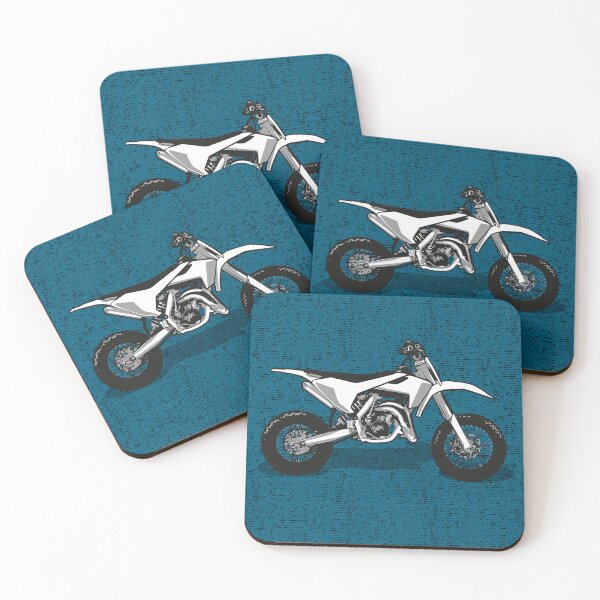 Item preview, Motocross // monochromatic teal and black and white motorcycles designed and sold by SelmaCardoso.