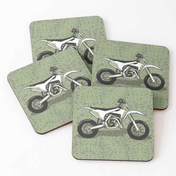 Item preview, Motocross // monochromatic sage green and black white motorcycles designed and sold by SelmaCardoso.