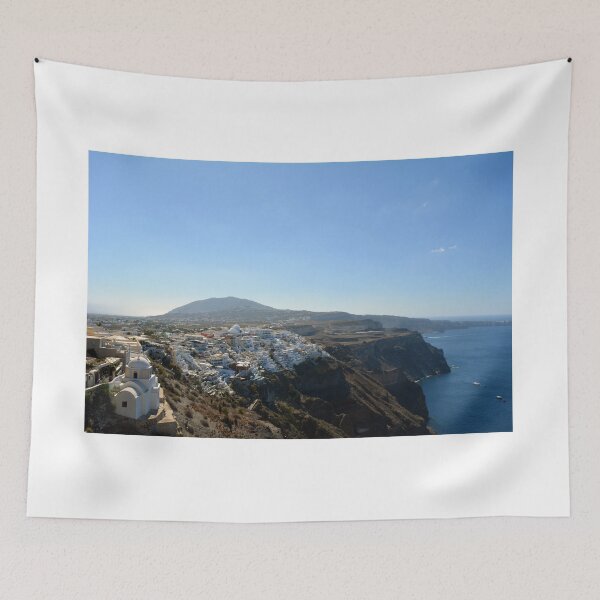 Item preview, Travel vacation destination. The perfect view of the Caldera in Oia, Santorini in Greece, with blue waters of the sea. designed and sold by oanaunciuleanu.