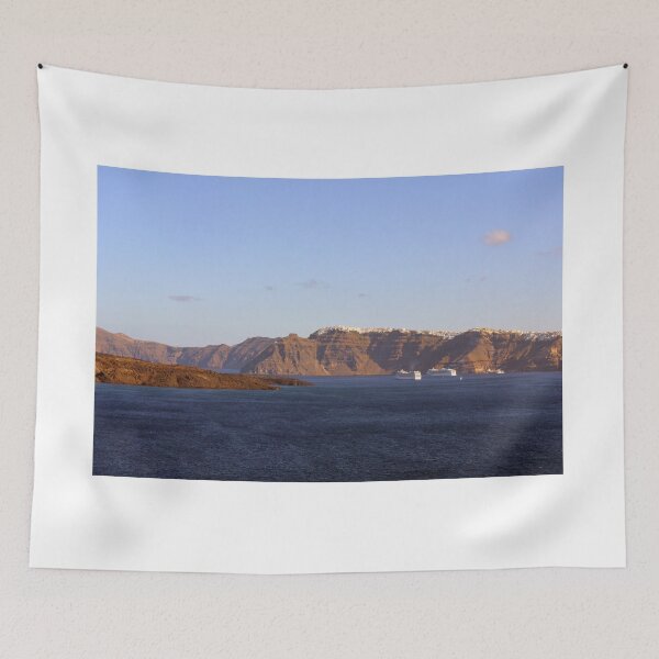 Item preview, Travel vacation destination. The perfect view of the Caldera in Oia, Santorini in Greece, with blue waters of the sea. designed and sold by oanaunciuleanu.
