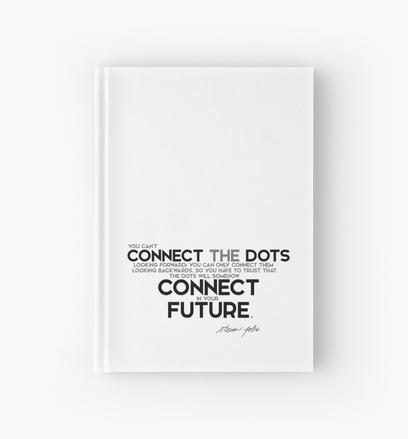 "connect the dots looking backwards steve jobs" Hardcover Journals by