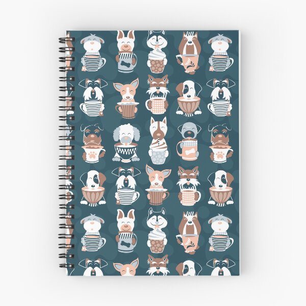 Item preview, Doggie Coffee and Tea Time 2 // navy blue background designed and sold by SelmaCardoso.