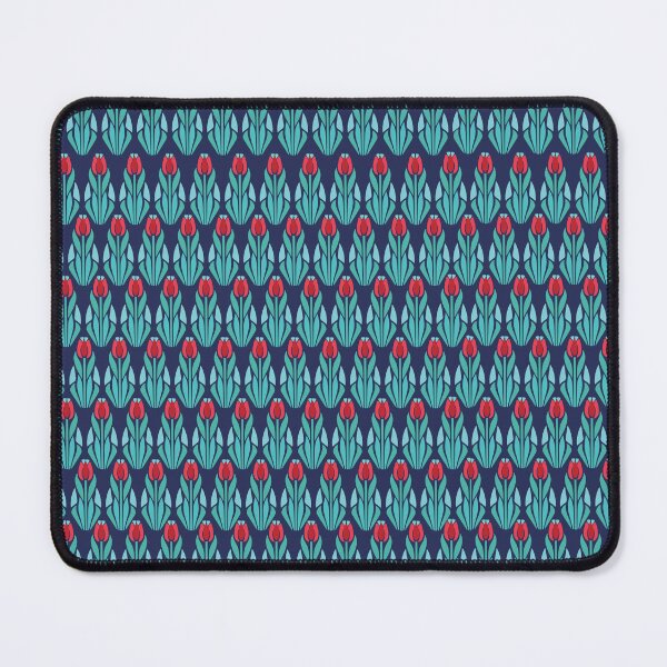 Item preview, Vintage Art Nouveau Flowers Red Tulips Pattern designed and sold by Anna Lemos.