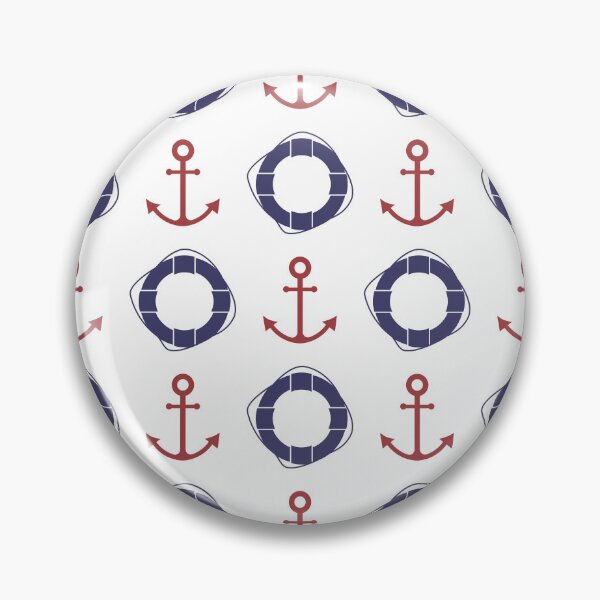 Artikelvorschau, Blaues und rotes nautisches Symbolmuster entworfen und verkauft von GoDesign1.