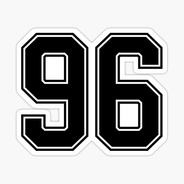 Ninety-Six Jersey Number Sports 96 Sticker for Sale by