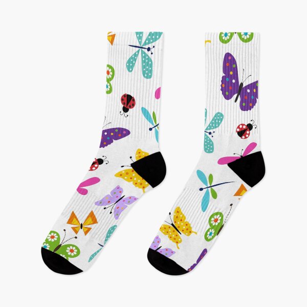 Item preview, Cute butterflies and ladybugs pattern designed and sold by GoDesign1.