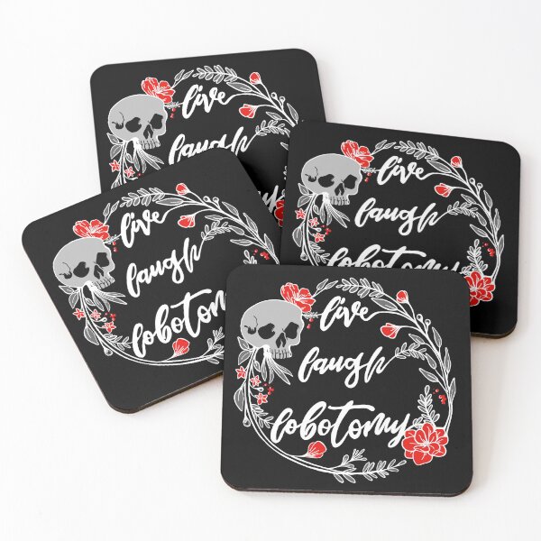 Item preview, Live Laugh Lobotomy Memento Mori Skull and Flowers designed and sold by xenotransplant.