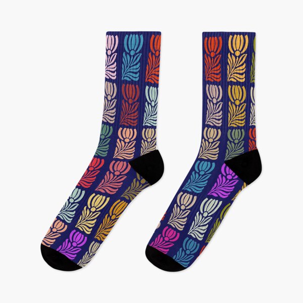 Item preview, Art Deco Tulips Stencil Flowers Multicolored Pattern designed and sold by Anna Lemos.