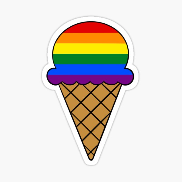 Pride Ice Cream Gay Sticker For Sale By Gennyevans Redbubble 