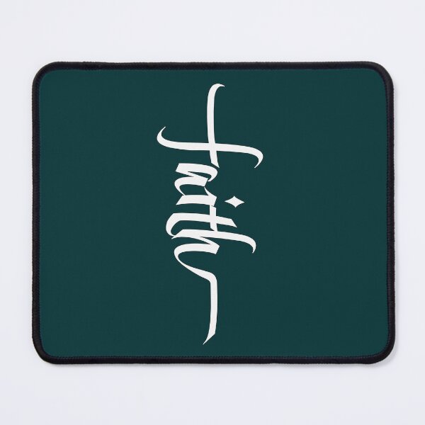 Item preview,  White Faith Cross, Calligraphy - Bottle green designed and sold by AbideApparel.