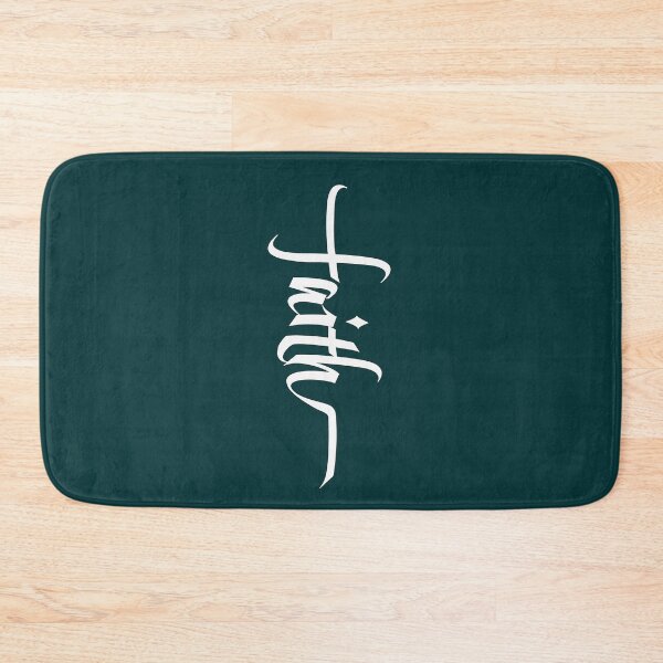 Item preview,  White Faith Cross, Calligraphy - Bottle green designed and sold by AbideApparel.