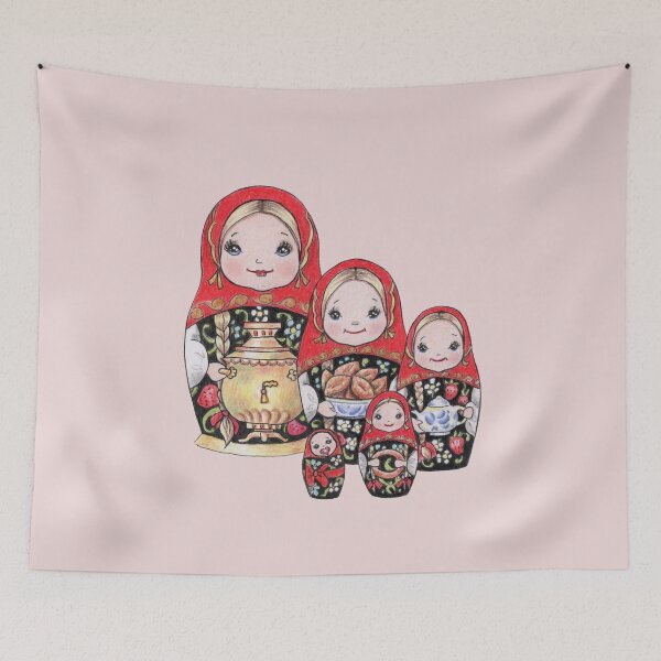 Item preview, Matryoshka doll set portrait designed and sold by Katerina Makarova.