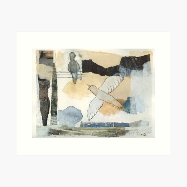 Soothing mixed media wall art Art Print