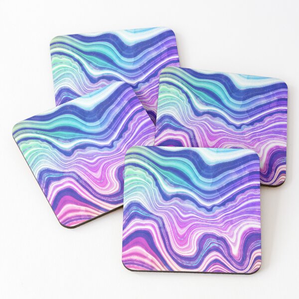 Item preview, Groovy Agate!  Pink, blue, white, aqua, violet, purple, dark blue designed and sold by hardscuffle.