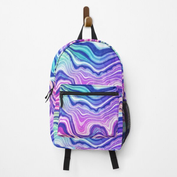 Item preview, Groovy Agate! Pink, blue, white, aqua, violet, purple, dark blue designed and sold by hardscuffle.