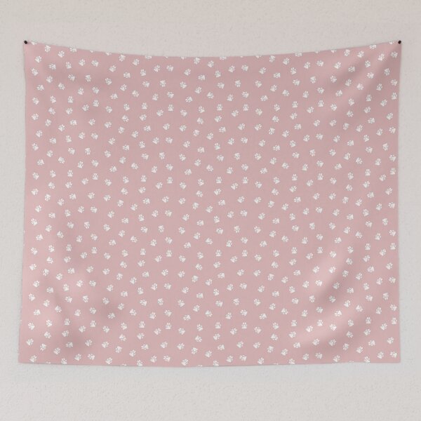 Item preview, Posh pink paws prints, watercolour cat dog paws pattern designed and sold by RoseMaryWP.