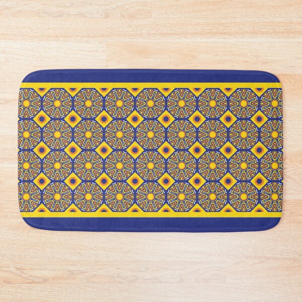 Item preview, Moroccan Tile Pattern Yellow and Blue designed and sold by Anna Lemos.