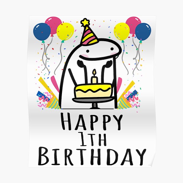 Happy Birthday Flork Meme Funny Cake Stock Vector (Royalty Free