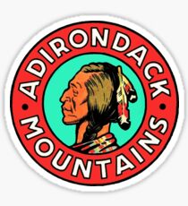 Vintage Style Adirondack Mountains 1950's Travel Image Sticker