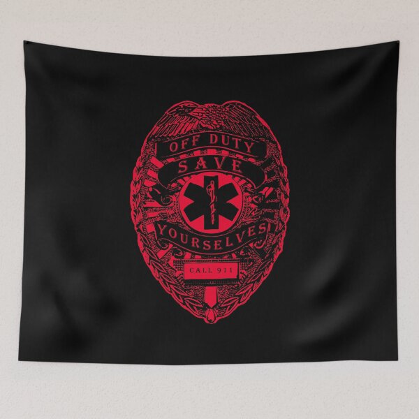 Item preview, Off Duty Save Yourselves RED Funny EMT Nurse Paramedic designed and sold by BOBSMITHHHHH.