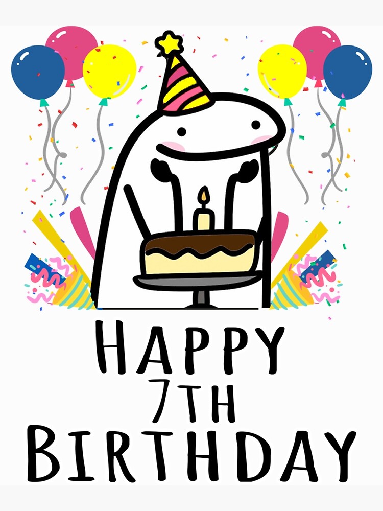 flork-happy-7th-birthday-art-print-for-sale-by-mettalane-redbubble