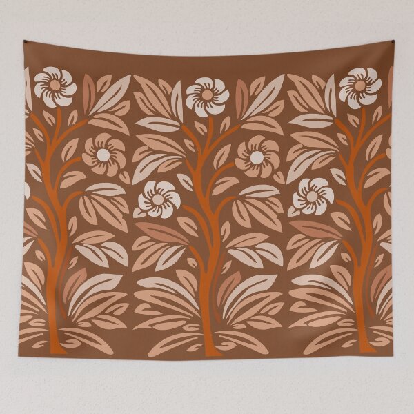 Item preview, Vintage Stencil Rosebush Flowering Tree Brown designed and sold by Anna Lemos.