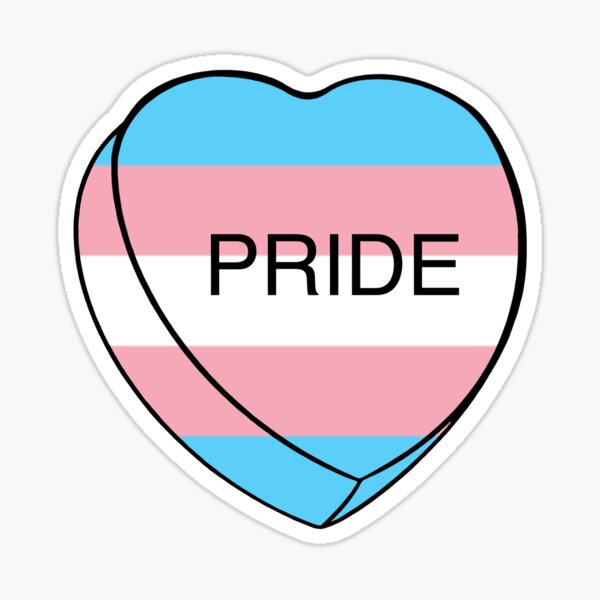 Pride Candy Heart Trans Sticker By Gennyevans Redbubble 