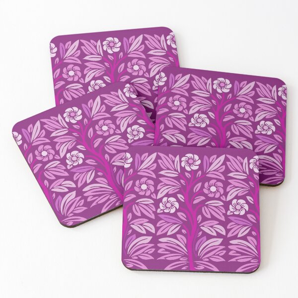 Item preview, Vintage Stencil Rosebush Flowering Tree Magenta designed and sold by Anna Lemos.