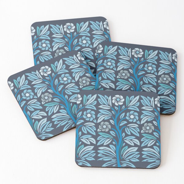 Item preview, Vintage Stencil Rosebush Flowering Tree Aqua designed and sold by Anna Lemos.