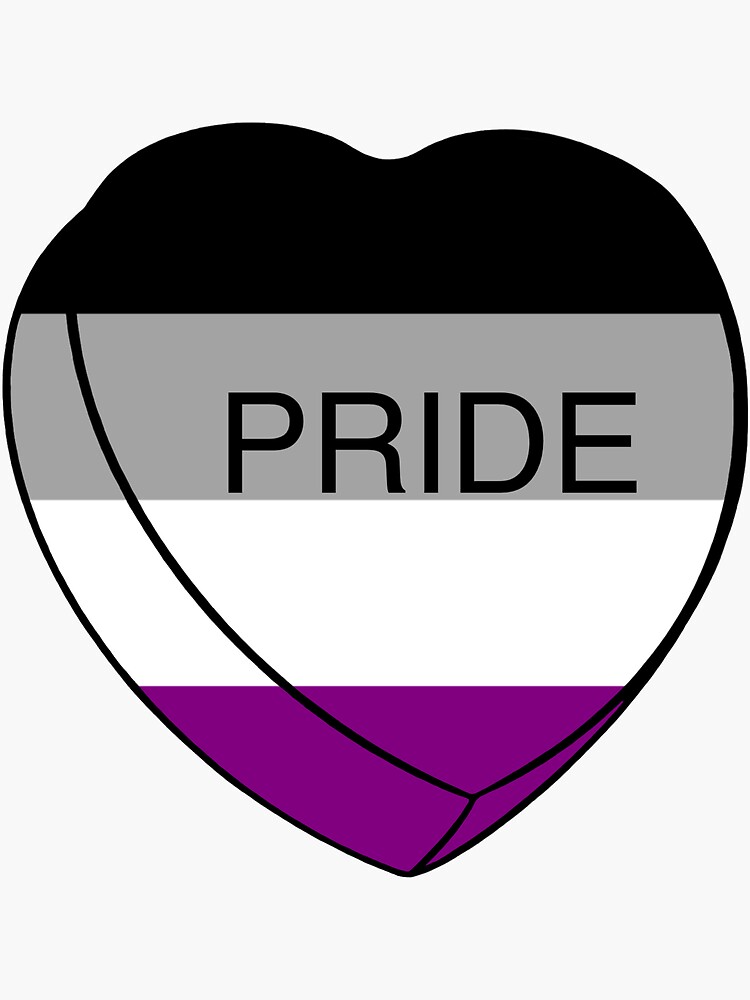 Pride Candy Heart Asexual Sticker By Gennyevans Redbubble 