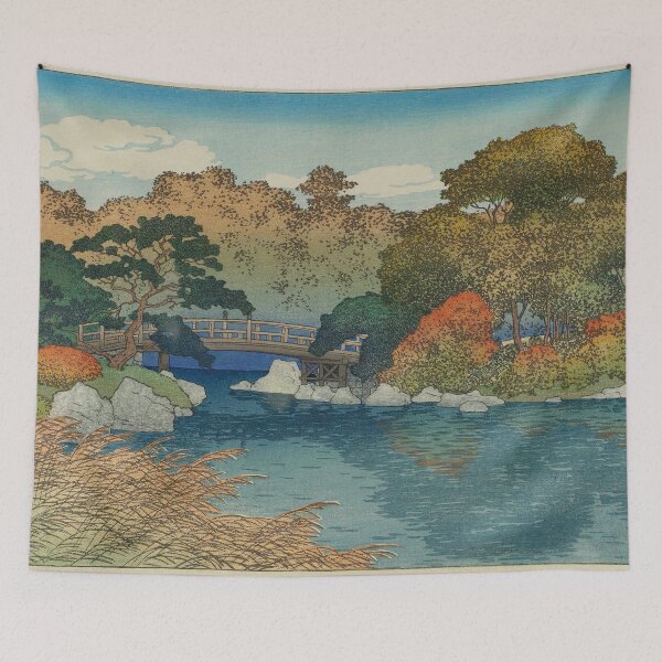 Item preview, Mitsubishi fukagawa bettei no zu, aki no niwa by Kawase Hasui - Vintage Art designed and sold by RickE.