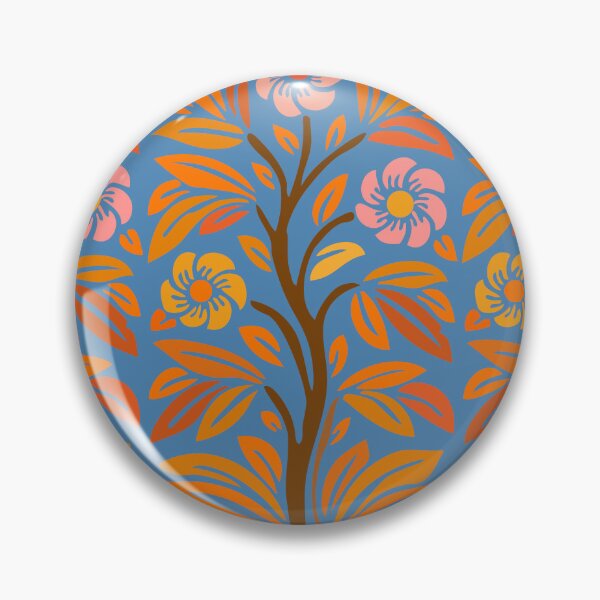 Item preview, Vintage Stencil Rosebush Flowering Tree Orange designed and sold by Anna Lemos.