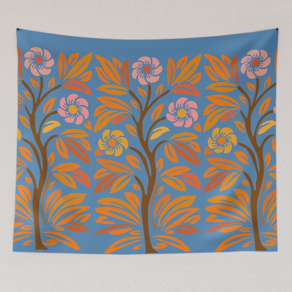 Item preview, Vintage Stencil Rosebush Flowering Tree Orange designed and sold by Anna Lemos.