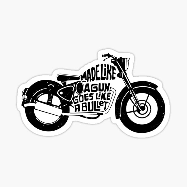 Royal Enfield Motorcycle Made Like A Gun Sticker – Almos Auto