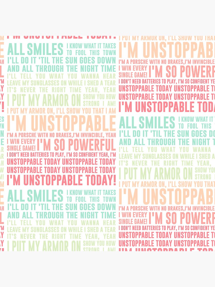 UNSTOPPABLE - SIA - music lyrics Pullover Hoodie for Sale by Ardalan  Saboori