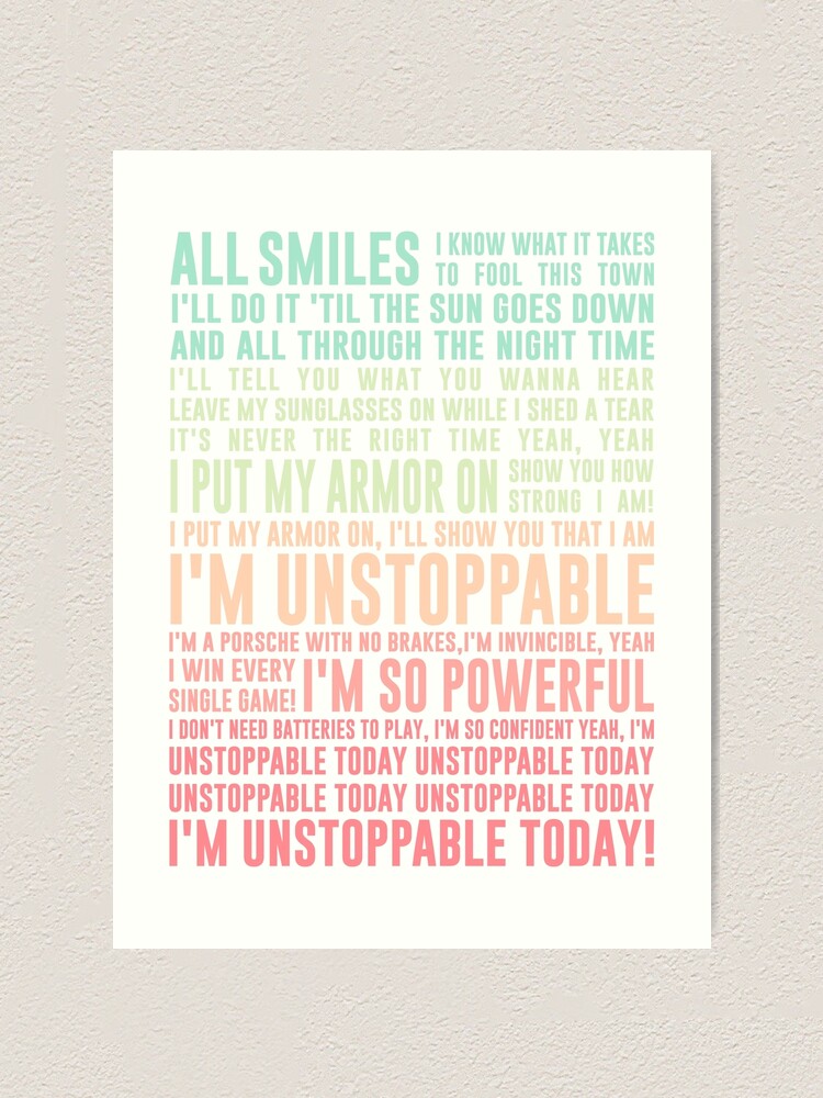 UNSTOPPABLE - SIA - music lyrics Pullover Hoodie for Sale by Ardalan  Saboori