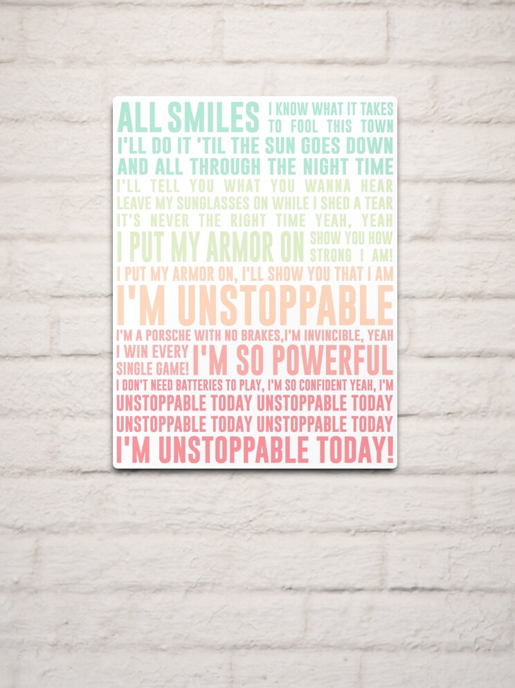 UNSTOPPABLE - SIA - music lyrics Pullover Hoodie for Sale by Ardalan  Saboori