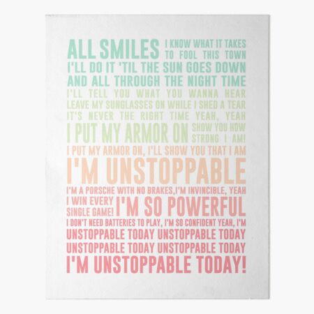 UNSTOPPABLE - SIA - music lyrics Pullover Hoodie for Sale by Ardalan  Saboori