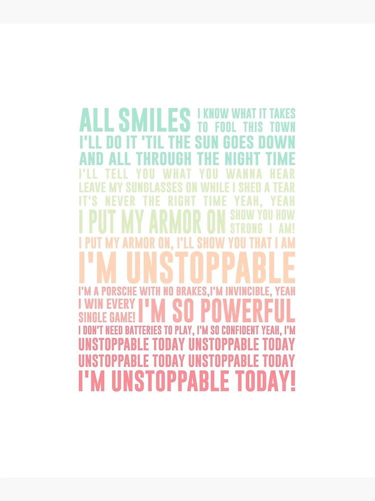 UNSTOPPABLE - SIA - music lyrics Pullover Hoodie for Sale by Ardalan  Saboori