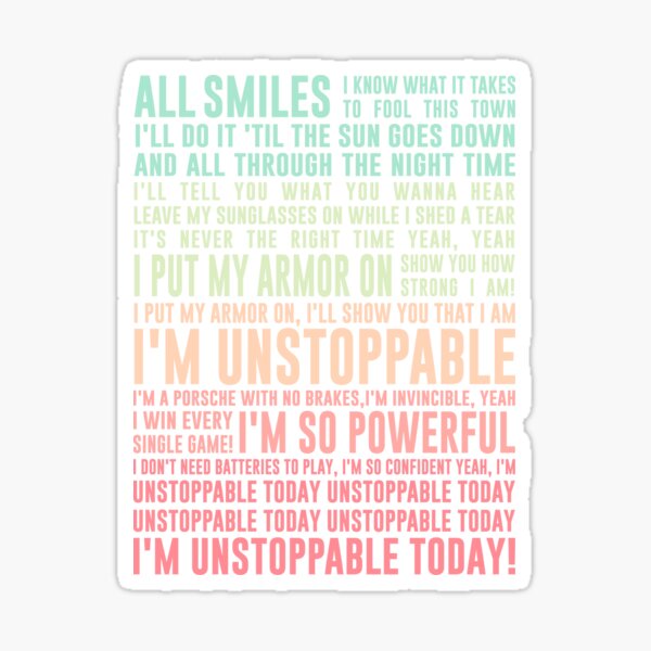 UNSTOPPABLE - SIA - music lyrics Pullover Hoodie for Sale by Ardalan  Saboori