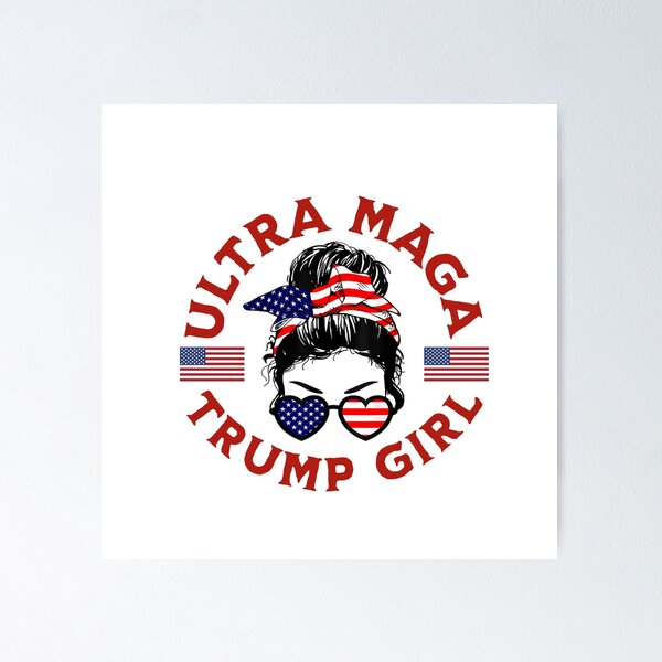 Vista previa del artículo con la obra «Chica Trump Ultra MAGA», diseñado y vendido por Becky Hunter.