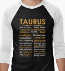 Funny Taurus Zodiac Sign Shirt Men's Baseball ¾ T-Shirt